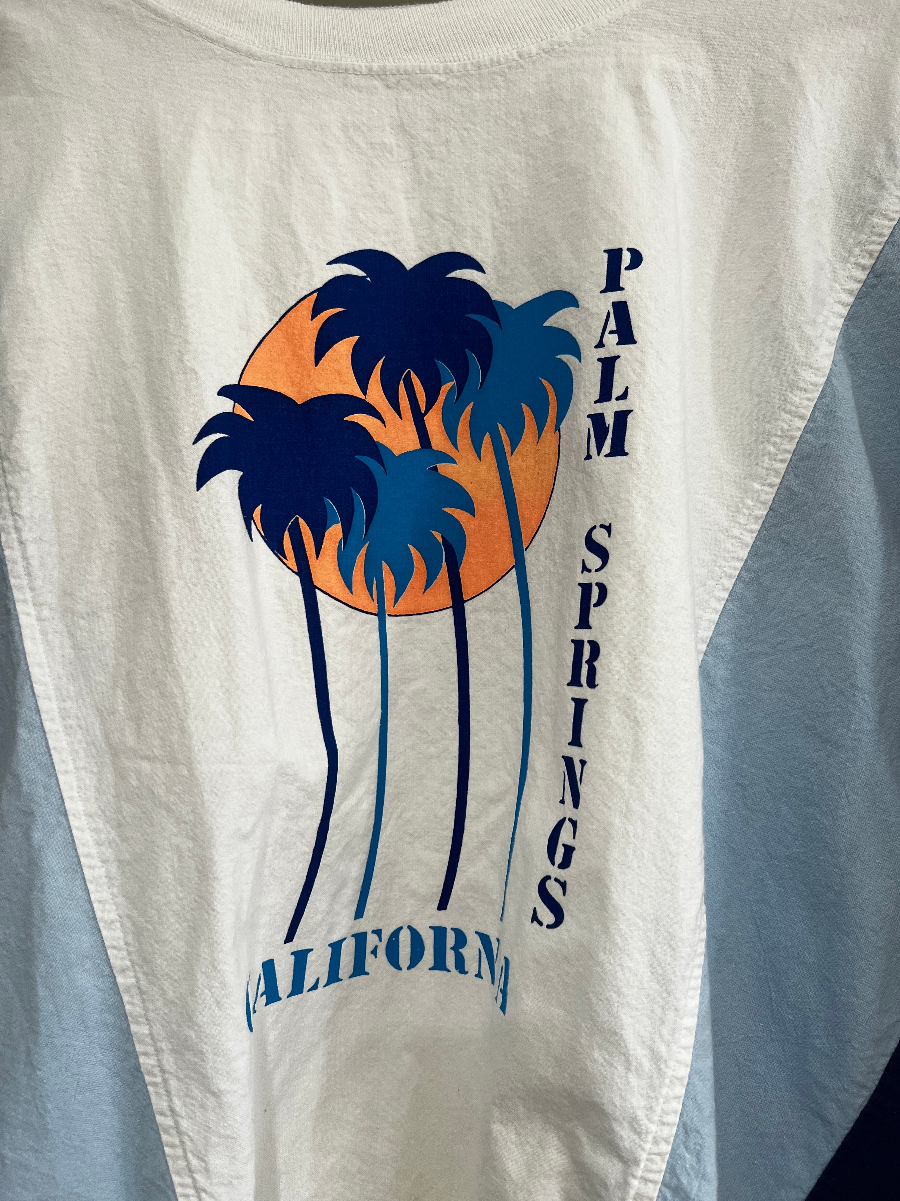 1980s White & Blue Palm Springs Pullover