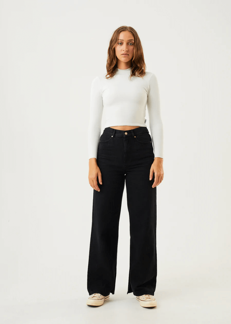 Afends Iconic Hemp Ribbed Mock Neck Top