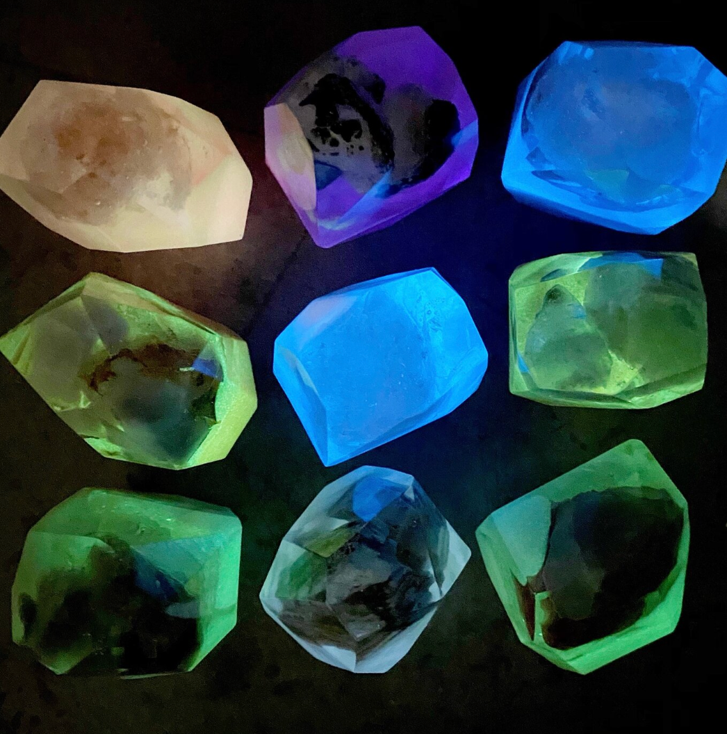 UV Glow Crystal Resin Labradorite Stone