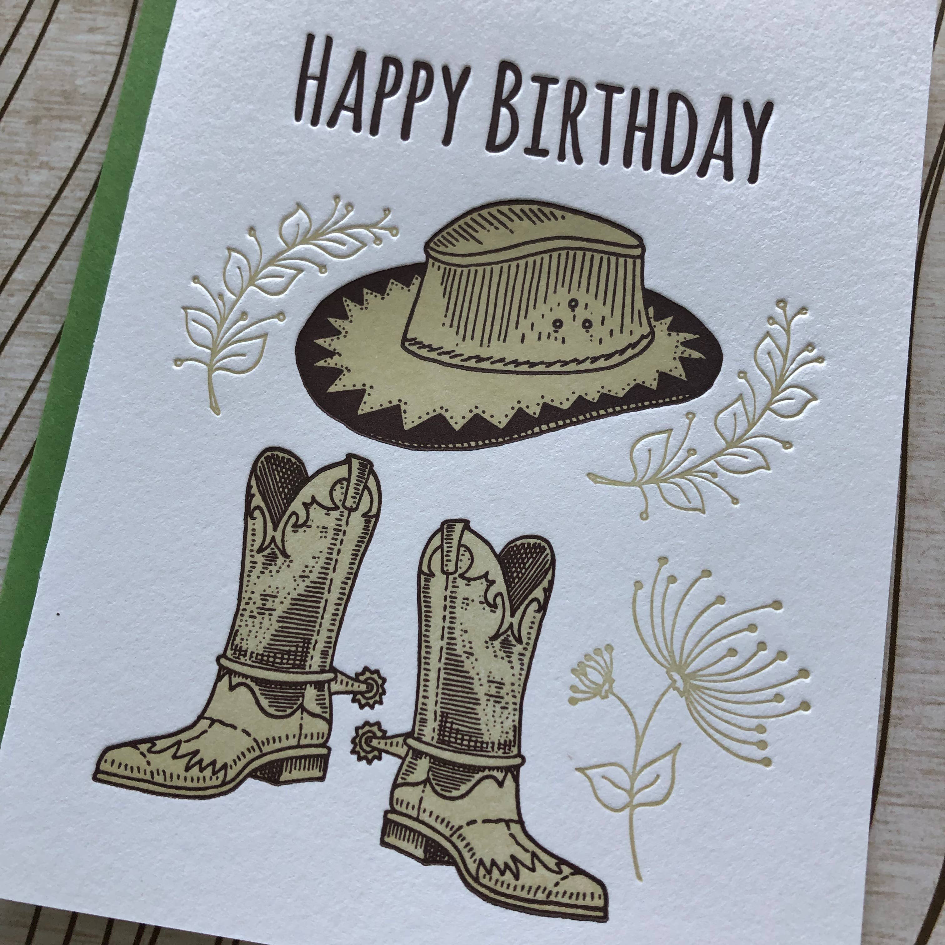 Happy Birthday Cowboy Blank Card