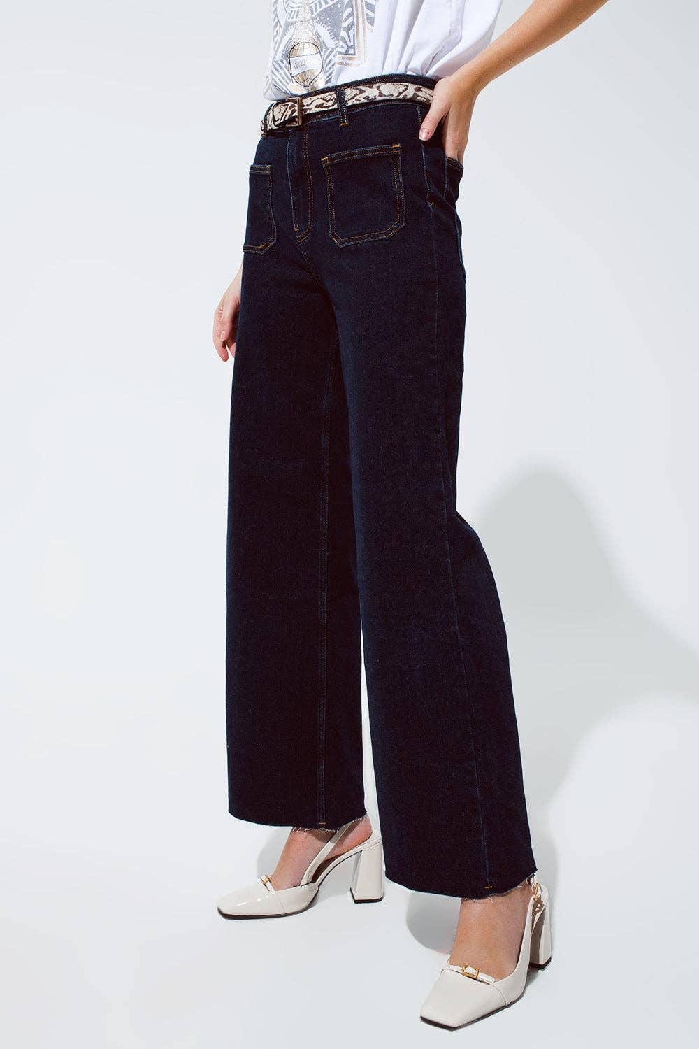 Stella Straight Jeans With Pocket Detail In Dark Wash