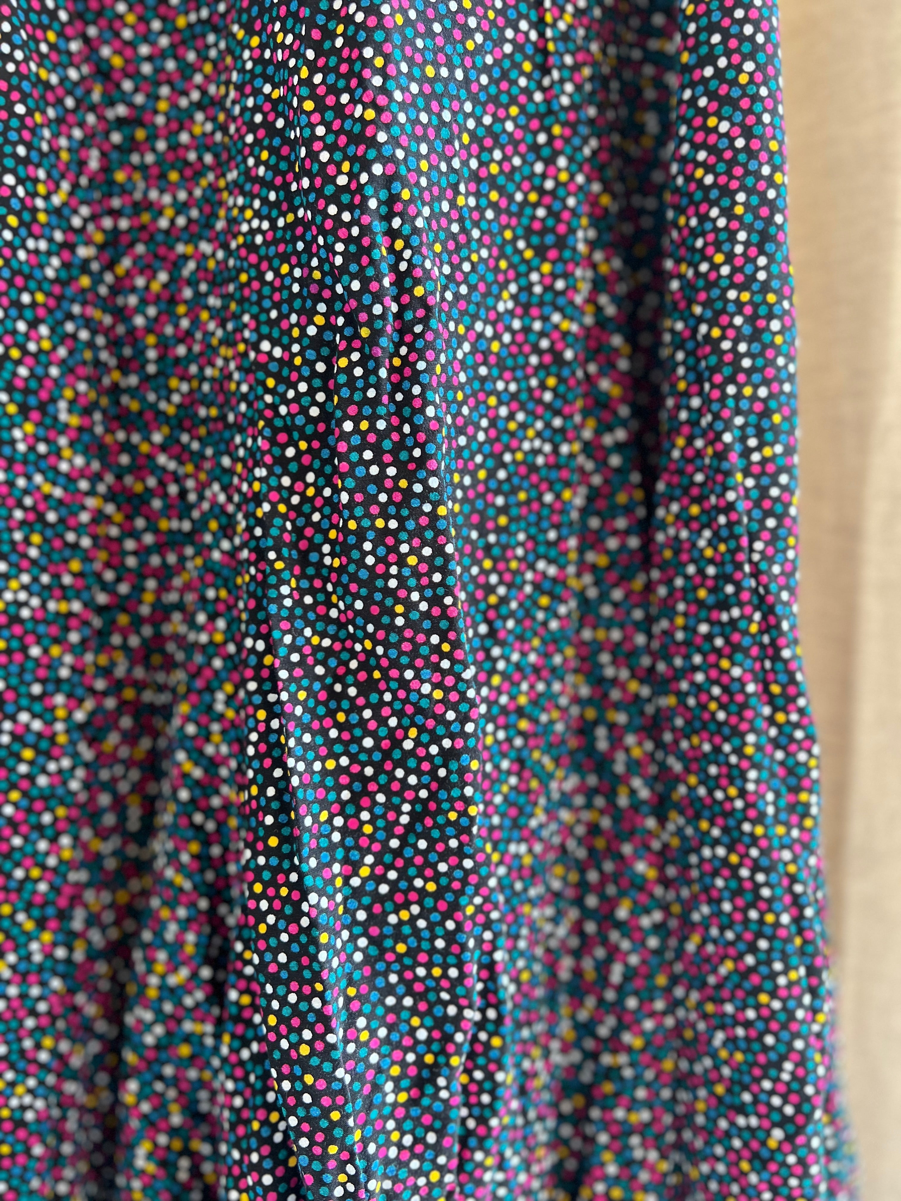 90s Vintage Sprinkle Dots Midi Skirt