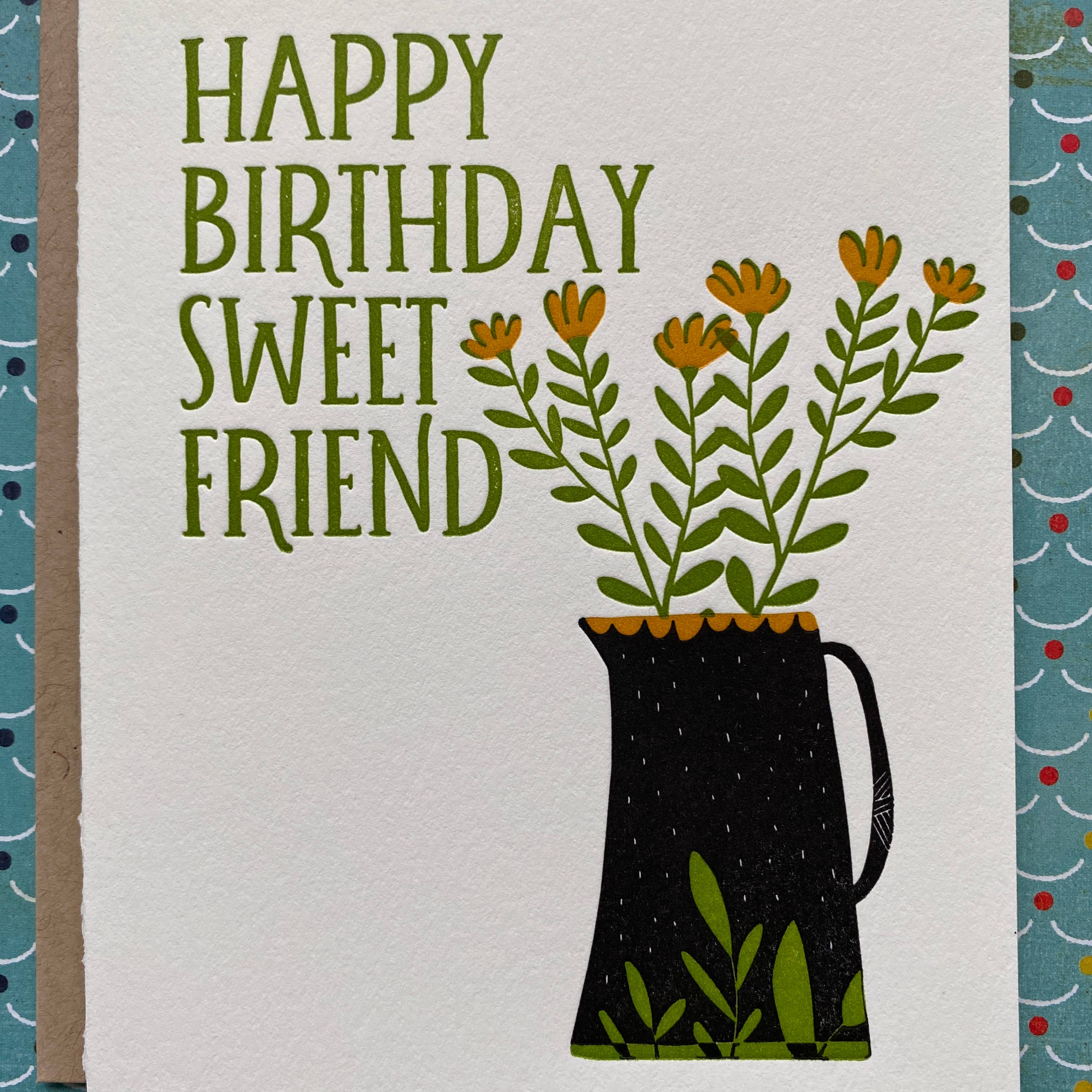 Happy Birthday Sweet Friend Blank Card