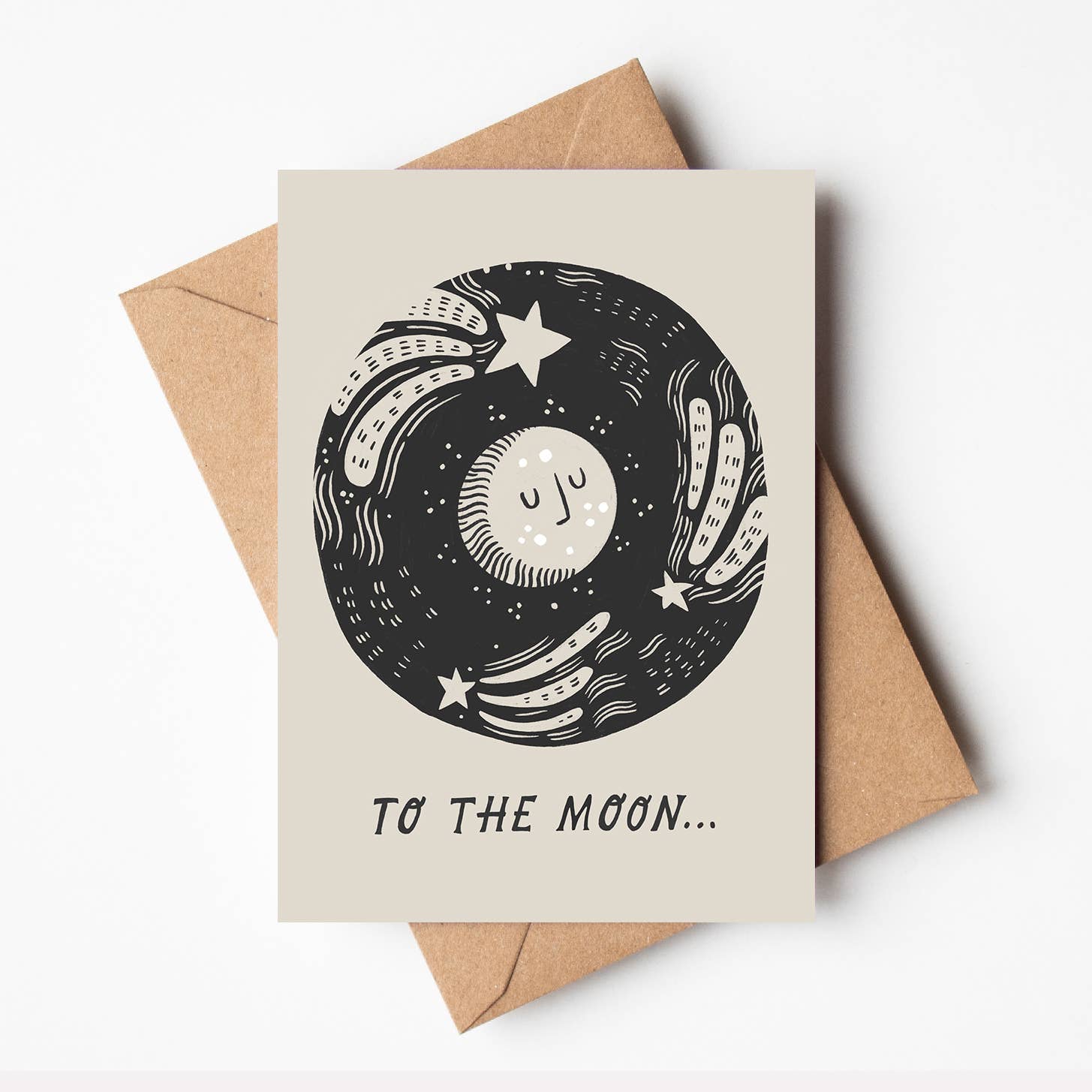 'To The Moon...' Love Blank Card