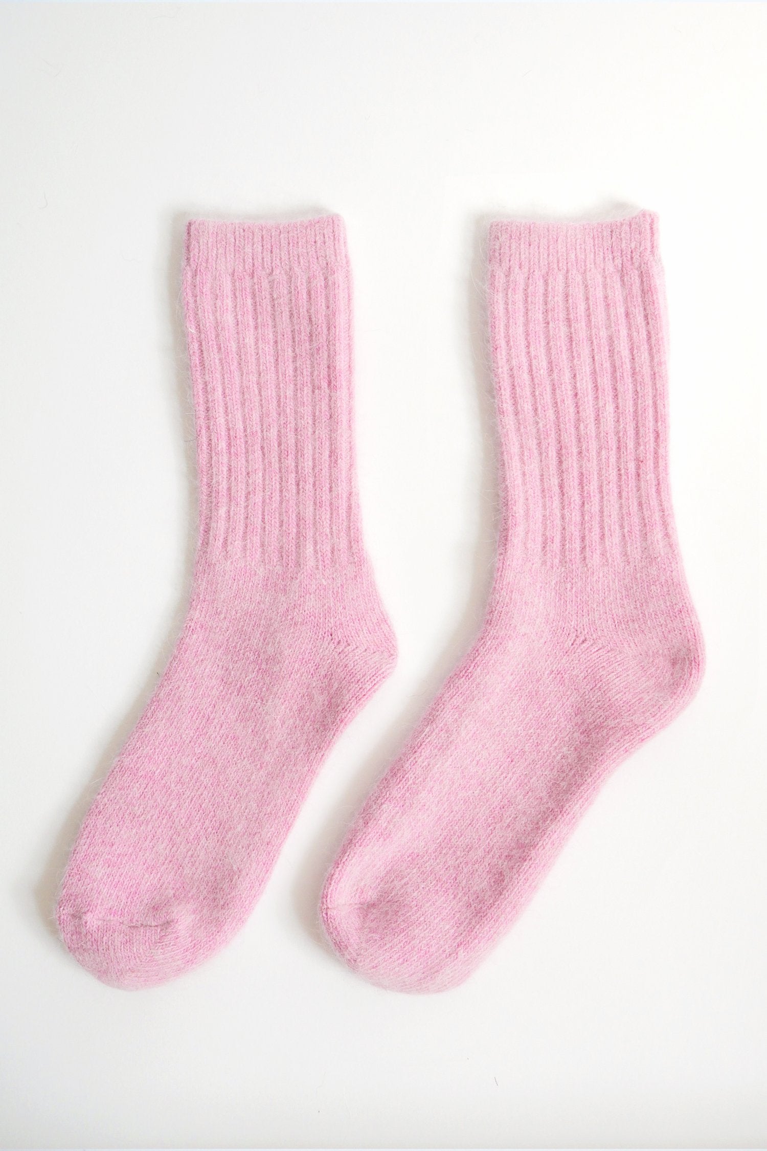 Skies For Miles soft Angora wool socks in pink color