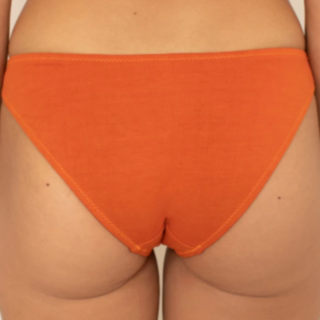 Low Waist Undies with Mid coverage on Bum in Pumpkin color. Skies for Miles.