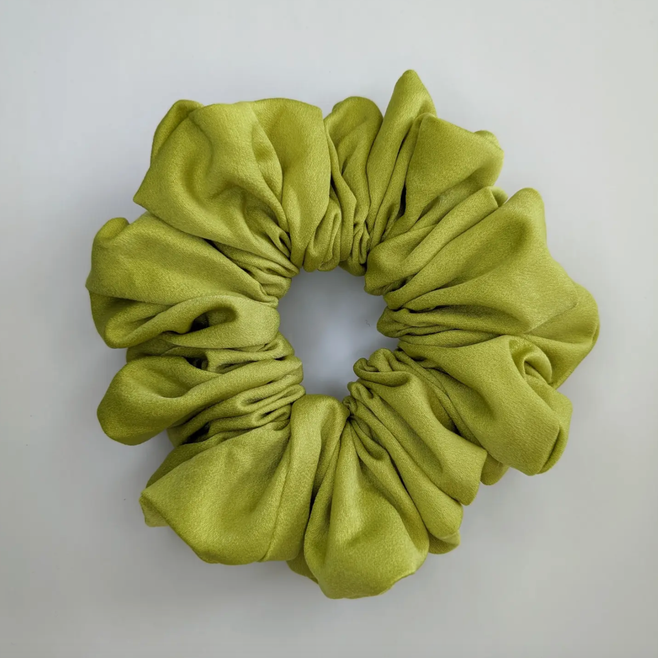 Soft Avocado Green Silk XL Scrunchie