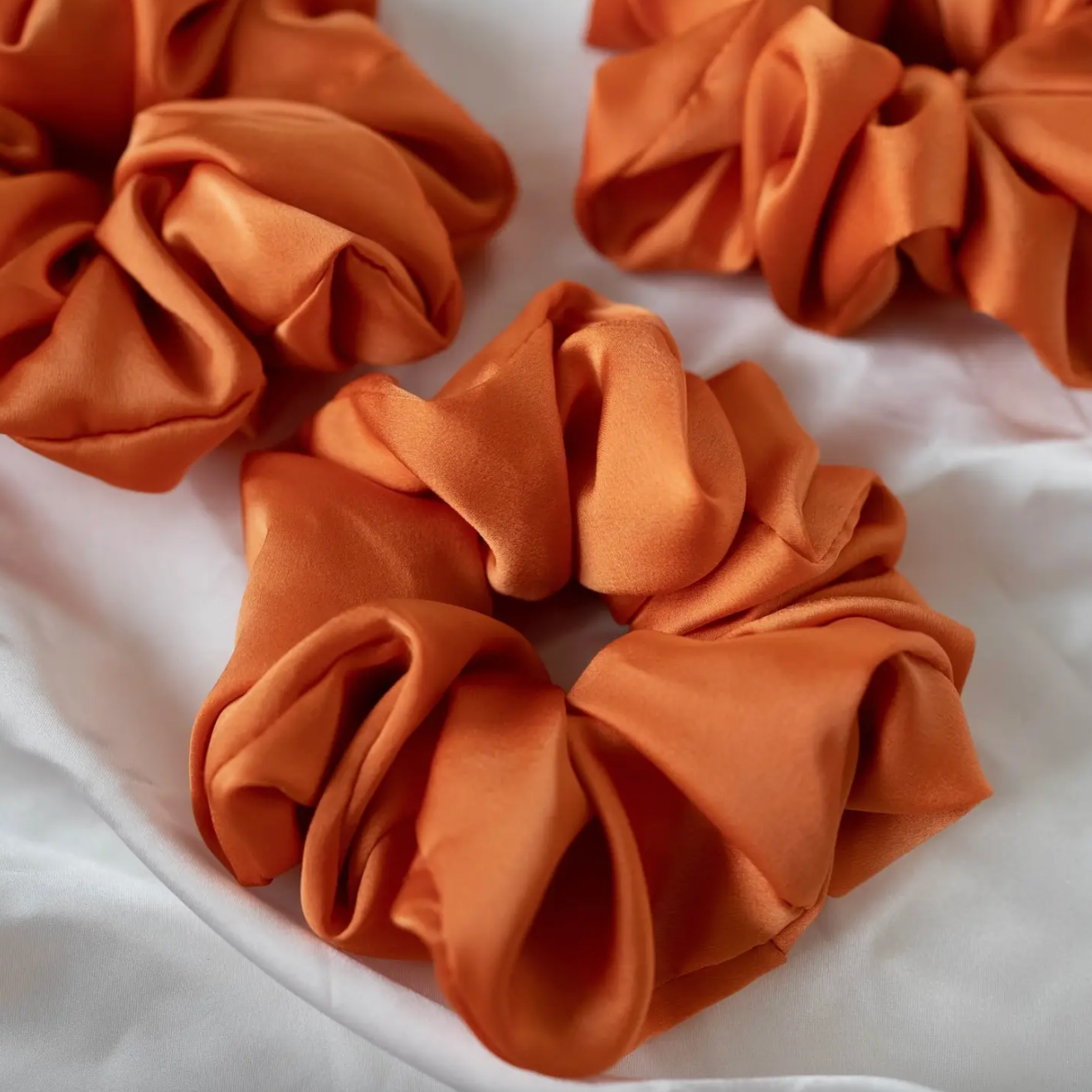 Tangy Tangerine Silk Oversized XL Scrunchie