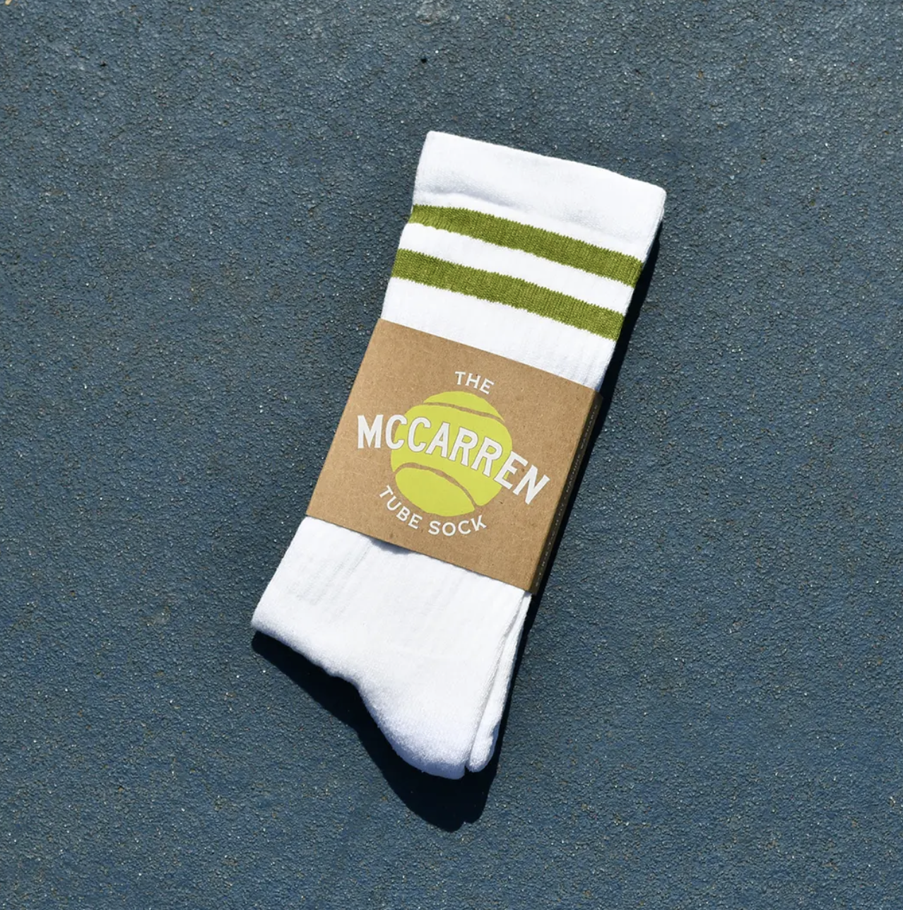 The McCarren Recycled Cotton Tube Sock - Skies For Miles - Olive