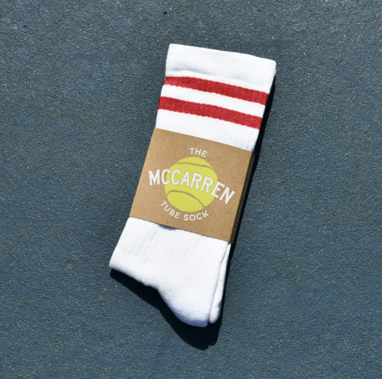 The McCarren Recycled Cotton Tube Sock - Skies For Miles - Red