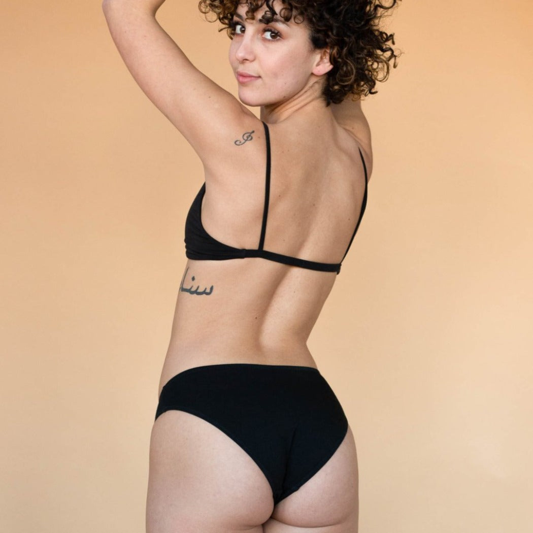 Low Waist Undies with Mid coverage on Bum in Charcoal color 